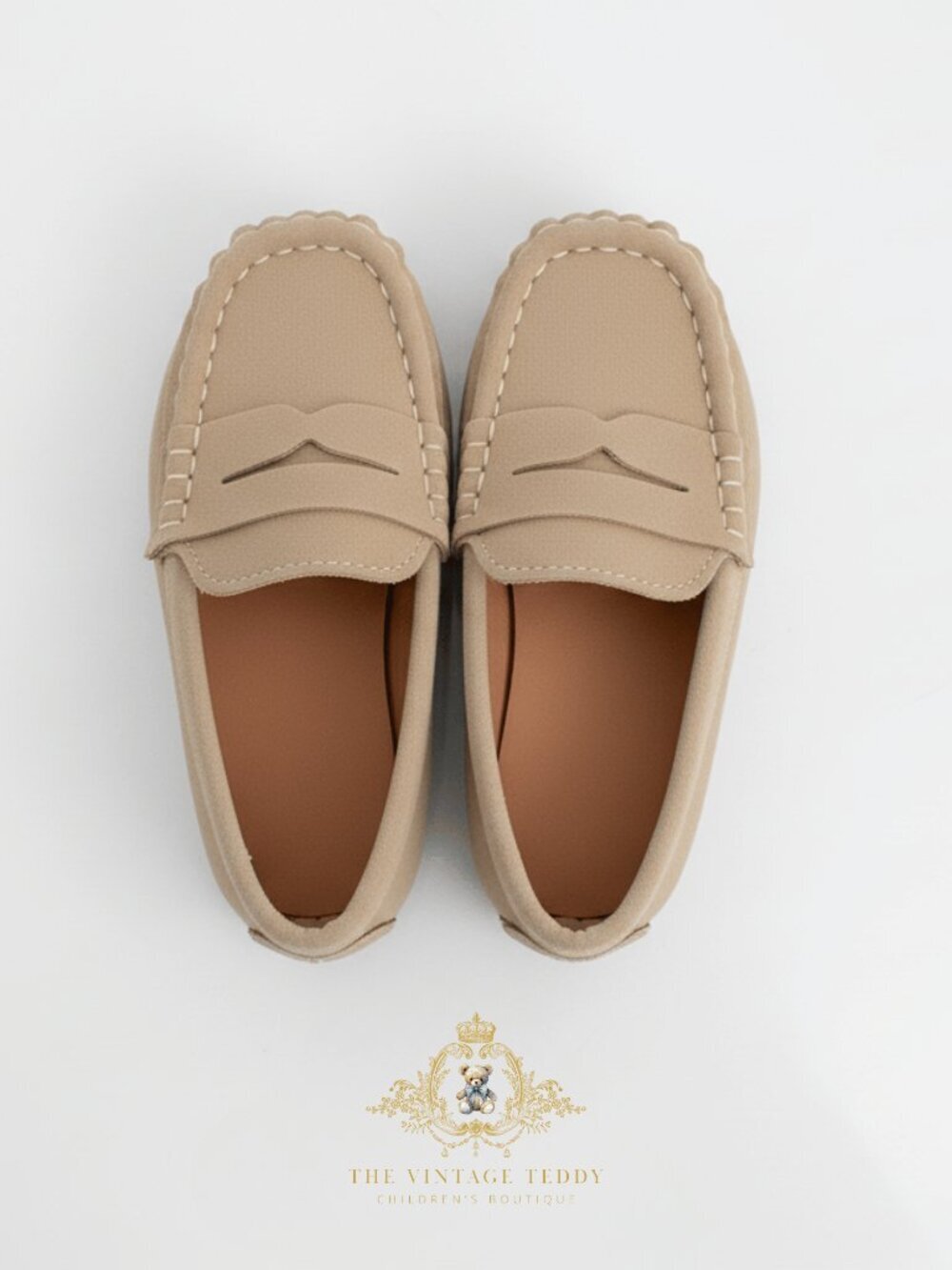 NWT Handsome Boys Vintage Style Classic Loafers Cute Children's Shoes Tan 7
